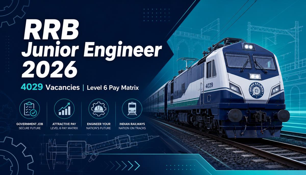 RRB Junior Engineer Recruitment 2026 CEN 04/2026 — 4029 vacancies in Pay Matrix Level 6